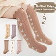 thumbnail image 6 of 5 Pairs Baby Girl Thigh High Socks Ruffle Crew Socks Toddler Infant Girls Dress Sock Soft Cotton Socks, 12M-36M, 6 of 7