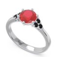thumbnail image 2 of Diamond-Capitals 2.15 Carat Fine Round Cut Red Ruby & Black Onyx Gemstone Proposal Ring for her Solid 18K White Gold Size 7.5, 2 of 7