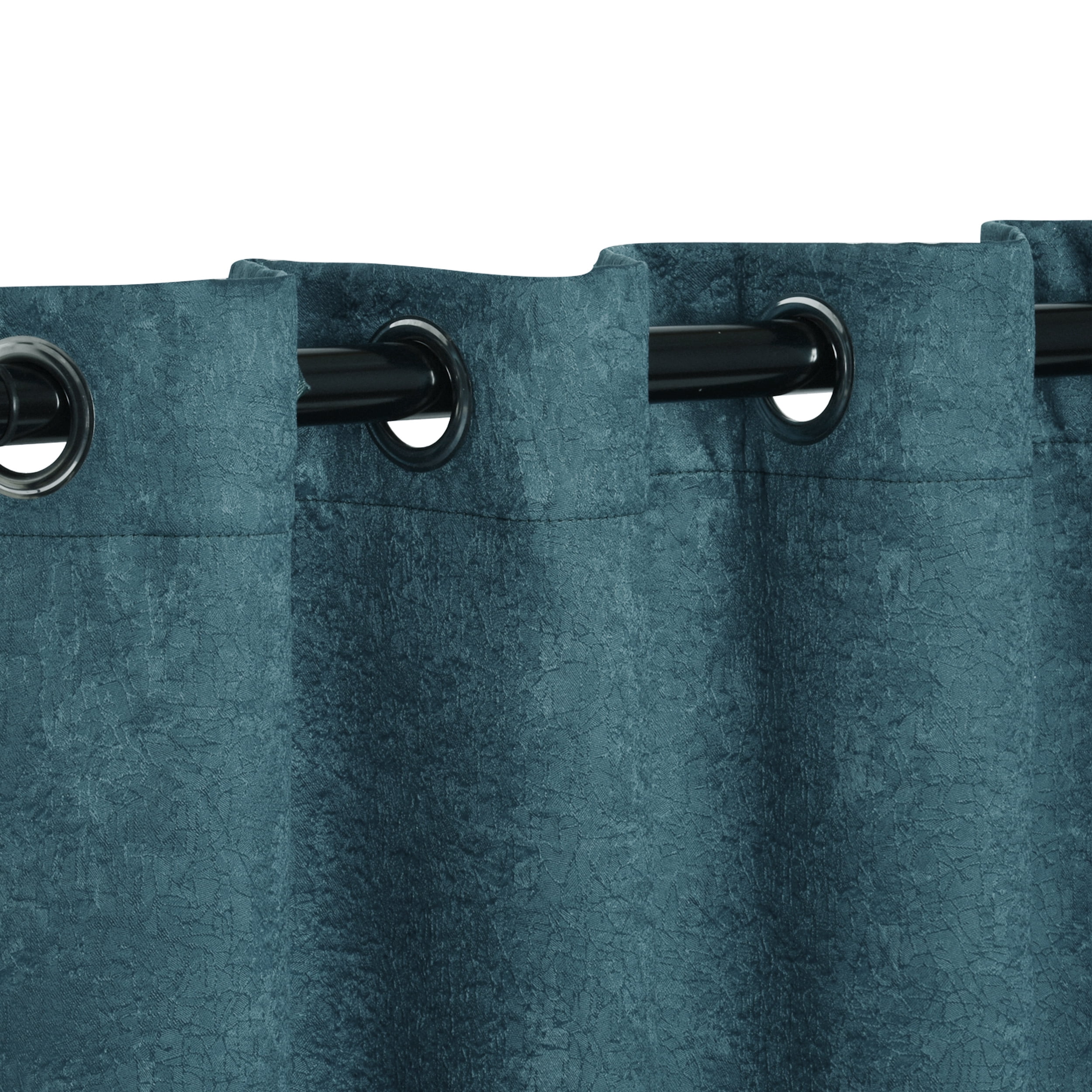BNM Rustic Textured Blackout Curtains, Set of 2, 52" x 96", Deep Sea
