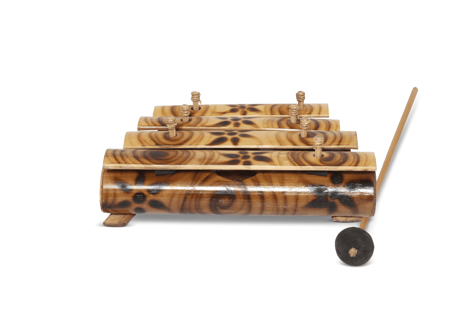 Hand Carved Bamboo Xylophone (Rindik) with Beater – Traditional Balinese Gamelan Instrument
