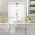 thumbnail image 2 of 40 Inches Long Lace Sheer Curtains for Kitchen Cafe Window - Short White Drapes with Rod Pocket Lightweight for Bedroom Bathroom Rustic, 2 Panels, 42 X 40 Inch, 2 of 15
