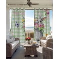 thumbnail image 6 of Happy Easter Blackout Curtains for Bedroom Living Room Darkening Curtains 54 Inch Long Cute Bunny Spring Flowers Butterfly Green Plaid Short Curtain for Small Window Treatment Drapes 42"x54"x2, 6 of 9