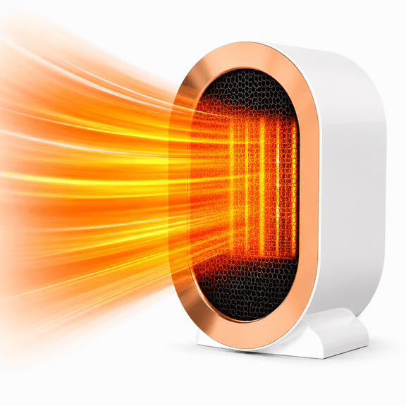HOPETOOL Space Heater, 1100W Portable Heater for Indoor Use, Compact PTC Electric Heater with 2 Heat Settings, Overheat Protection and Tip-Over Shutoff for Office, Desk and Bedroom