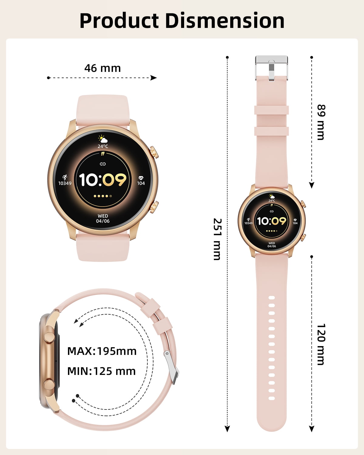 LZUEFK Smart Watch(Answer/Make Call), Smartwatch fits for Android