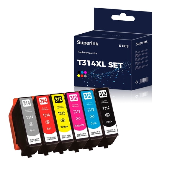 Compatible Epson T314XL Set Ink Cartridge BK/C/M/Y/GY/RD By Superink