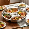 thumbnail image 4 of 5-Compartment Divided Stainless Serving Tray - Food-Grade 304 Meal Prep Platter for & Adults, Rust-Resistant & Dishwasher Safe, Ideal for Side Dishes, Condiments, and Snacks D, 4 of 7