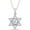 White, variant on 925 Sterling Silver 14K White Gold Finish Round Cut White Diamond Jewish Faith Star Of David Symbol Pendant Necklace for Women
