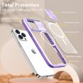 thumbnail image 2 of Crystal Clear Design for iPhone 13 Pro Max Case with Camera Lens Sliding Cover, Military Grade Drop Protection Non-Yellowing Slim Transparent Shockproof Phone Case for iPhone 13 Pro Max, Purple, 2 of 6