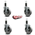 thumbnail image 2 of 5 Inch Semi Steel Swivel 1-1/4 Inch Expanding Stem Caster Set with Brake SCC, 2 of 2