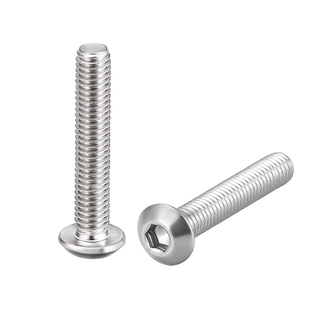 Tornillos de máquina M3x20mm con cabeza redonda hexagonal, sujetadores de acero inoxidable 304, 50 piezas