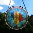 thumbnail image 2 of Moldova Travel Decor Suncatcher Stained Glass Window Hanging, Gift for Traveller, Collection of Country Travel Souvenirs for Family and Friends, Moldova Map and Flag Décor, 2 of 6