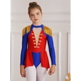 thumbnail image 3 of YIZYIF Kids Girls Drum Major Costume Tassels Long Sleeve Jumpsuit Back Zipper Bodysuit Marching Band Uniform Outfit Red 12, 3 of 7
