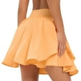 thumbnail image 2 of Riforla Tennis Skirt for Women Athletic Skorts Mini Pleated Skirt High Waisted Workout Running Skirt Layered Skirts Womens Skirts Orange 8, 2 of 4