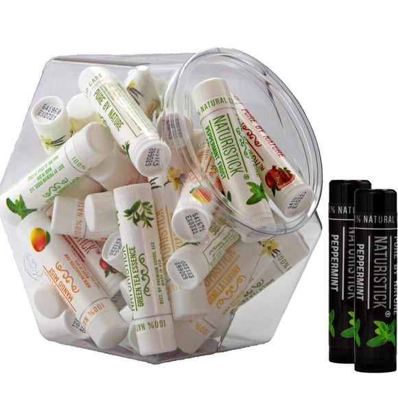 Bálsamo labial Naturistick, paquete de 32 fragancias variadas, 100% naturales