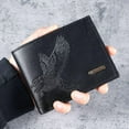 thumbnail image 2 of Short men's thin wallet 2025 new high-value eagle pattern student youth soft leather coin purse card bag, 2 of 9