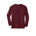 thumbnail image 6 of Port & Company Youth Long Sleeve Core Cotton T-Shirt Athletic Maroon X-Small, 6 of 6