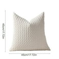 thumbnail image 3 of 17.7x17.7 Inch Corduroy Stripe Pillow Cover | Breathable Envelope Closure Standard Size Pillow Sham | Soft Decorative Weave Pillowcase for Bed & Couch(White), 3 of 6