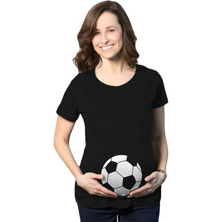 

Maternity Soccer Ball Pregnancy Tshirt Cute Soccer Mom Sports Tee for Mom to Be