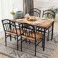 thumbnail image 4 of Industrial Dining Table Set of 4, Retro Wood and Metal Kitchen Table & Chairs,Space-Saving Kitchen Dinette Set for Kitchen, Dining Room, Restaurant (1 Table + 4 Chairs), 4 of 10