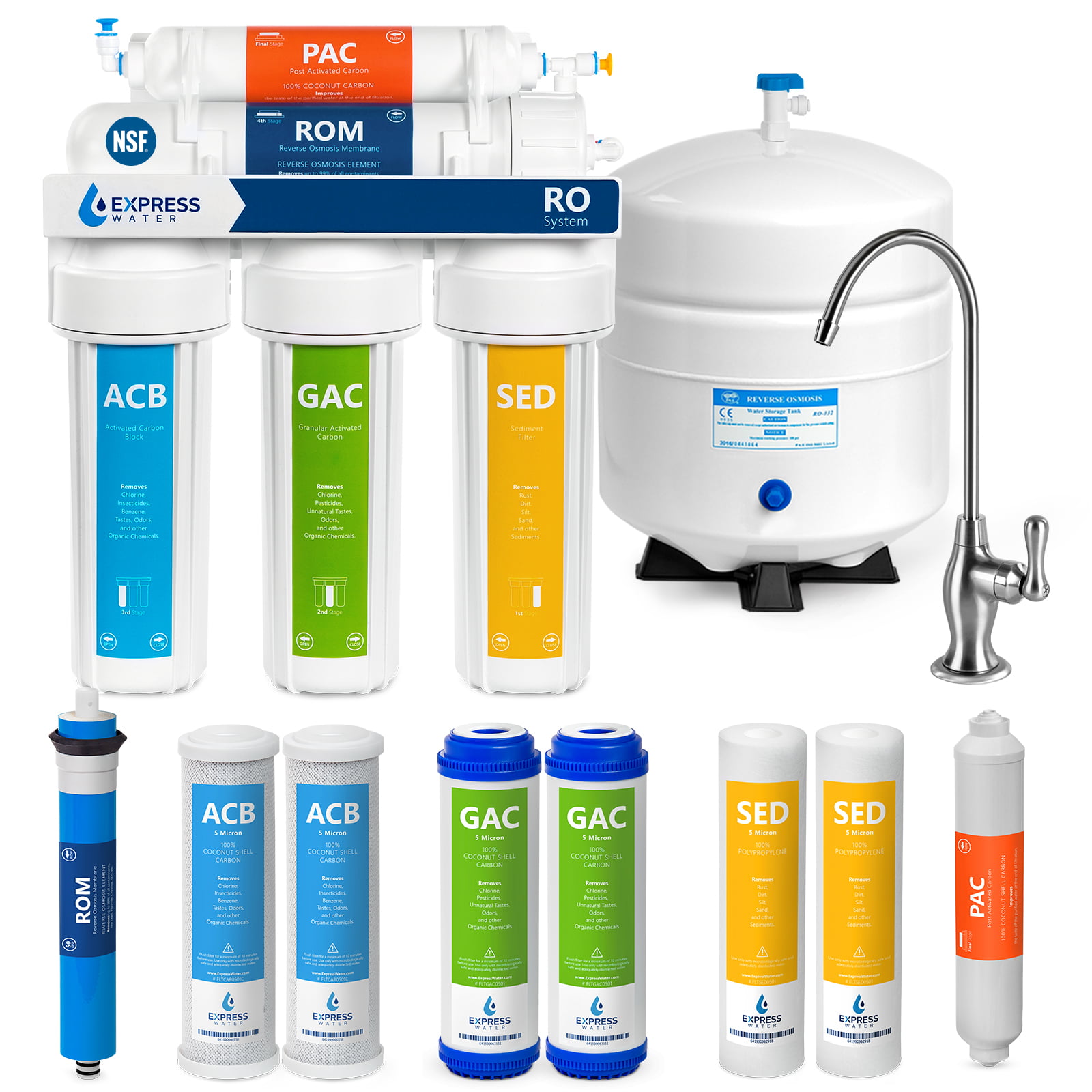 7 Stage Reverse Osmosis Home Drinking Water Filter System Purifier Extra Filters 