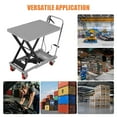 thumbnail image 2 of Hydraulic Lift Table Cart, 500lbs Capacity 59" Lifting Height, Single Scissor Lift Table Cart with 4 Wheels and Non-Slip Pad, Manual Elevating Cart for Material Handling Transportation, 2 of 7