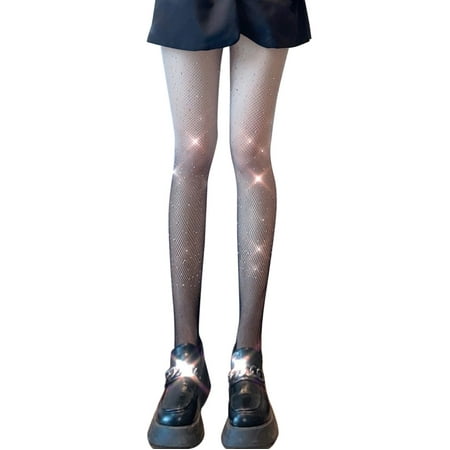 

TANGNADE Women s Hot Drill Gradient Color Pantyhose Fishnet Stockings