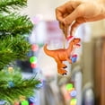 thumbnail image 3 of Cute Dinosaur Christmas Ornament, Acrylic Hanging Pendant with Santa Hat, Festive Xmas Tree Decor for Kids, Holiday Home Decoration, 1PC, 3 of 8