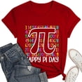 thumbnail image 3 of Pi Day Celebration Graphic Printed Women's Casual T-Shirt Top For Everyday Comfort Oversized T-shirts Short Sleeve Crewneck Casual Tops, 3 of 3