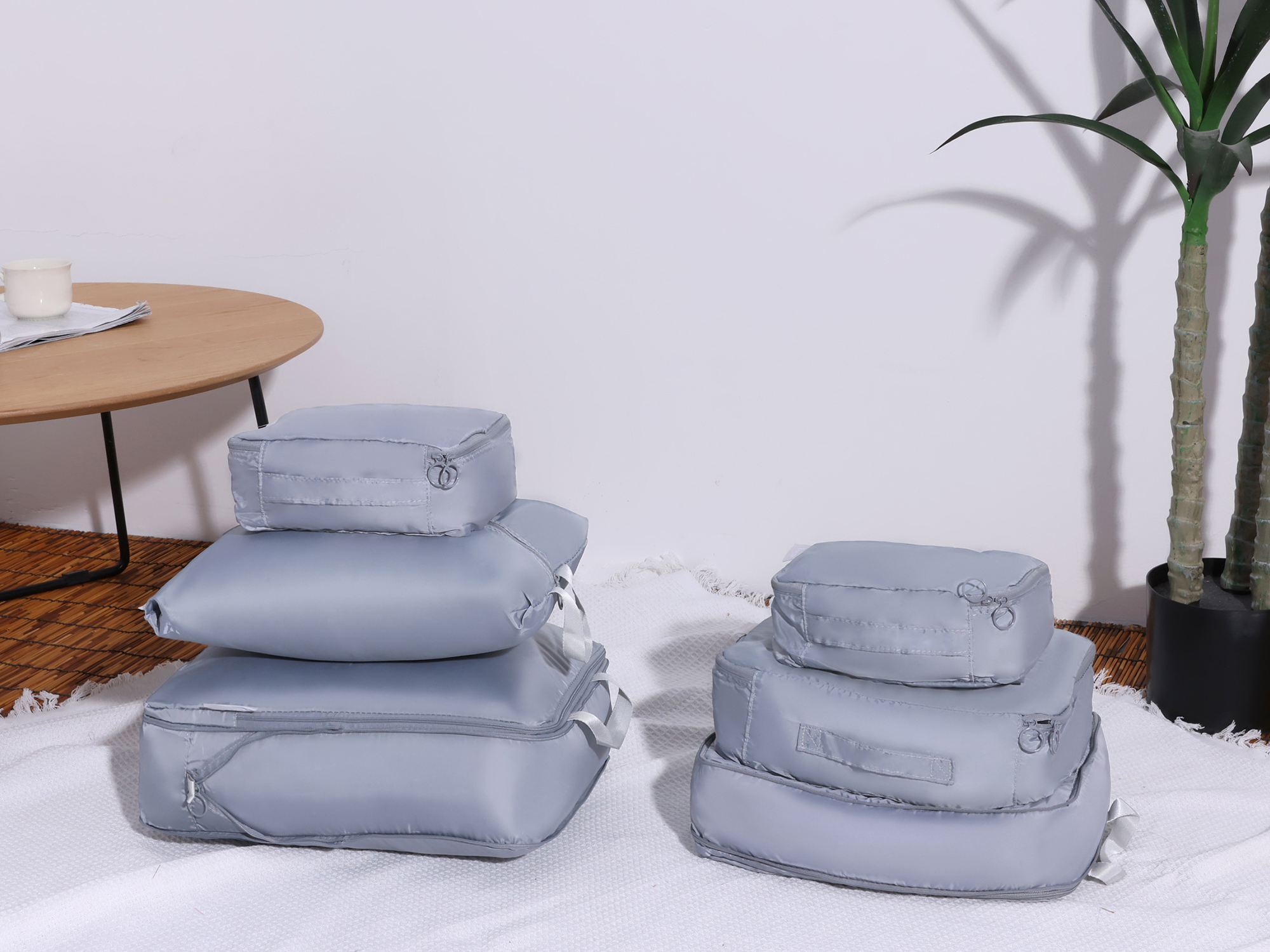 REGALWOVEN 6 Set Travel Bag for Storage,Lightweight Travel Essentials,Travel Accessories for Travel Toiletry Bag Sets Light Grey 15.5*12*4in