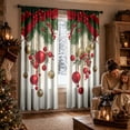 thumbnail image 4 of 2 Pack Christmas Red Snowflake Curtains, Washable Semi Sheer Festive Window Drapes For Living Room Xmas Party Home Decoration, 4 of 6