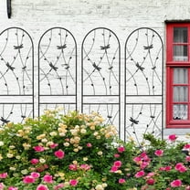 Yoneston 4 Pack Metal Garden Trellis, 71" x 19.7"U-Shaped Garden Pergola, RustProof and Sturdy for Climbing Plants and Outdoor Decoration, Black