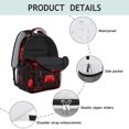thumbnail image 4 of Game Controller Red Pattern Backpack for School, Cute School Bag with Adjustable Shoulder Straps and Padded Back, 15.3"x11"x6.7", 4 of 5