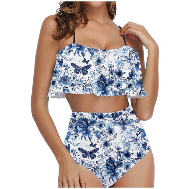 Traje de Baño para las Mujeres Traje de Baño Dividido de Eslinga, Trajes de Baño de Torso Largo para las Mujeres