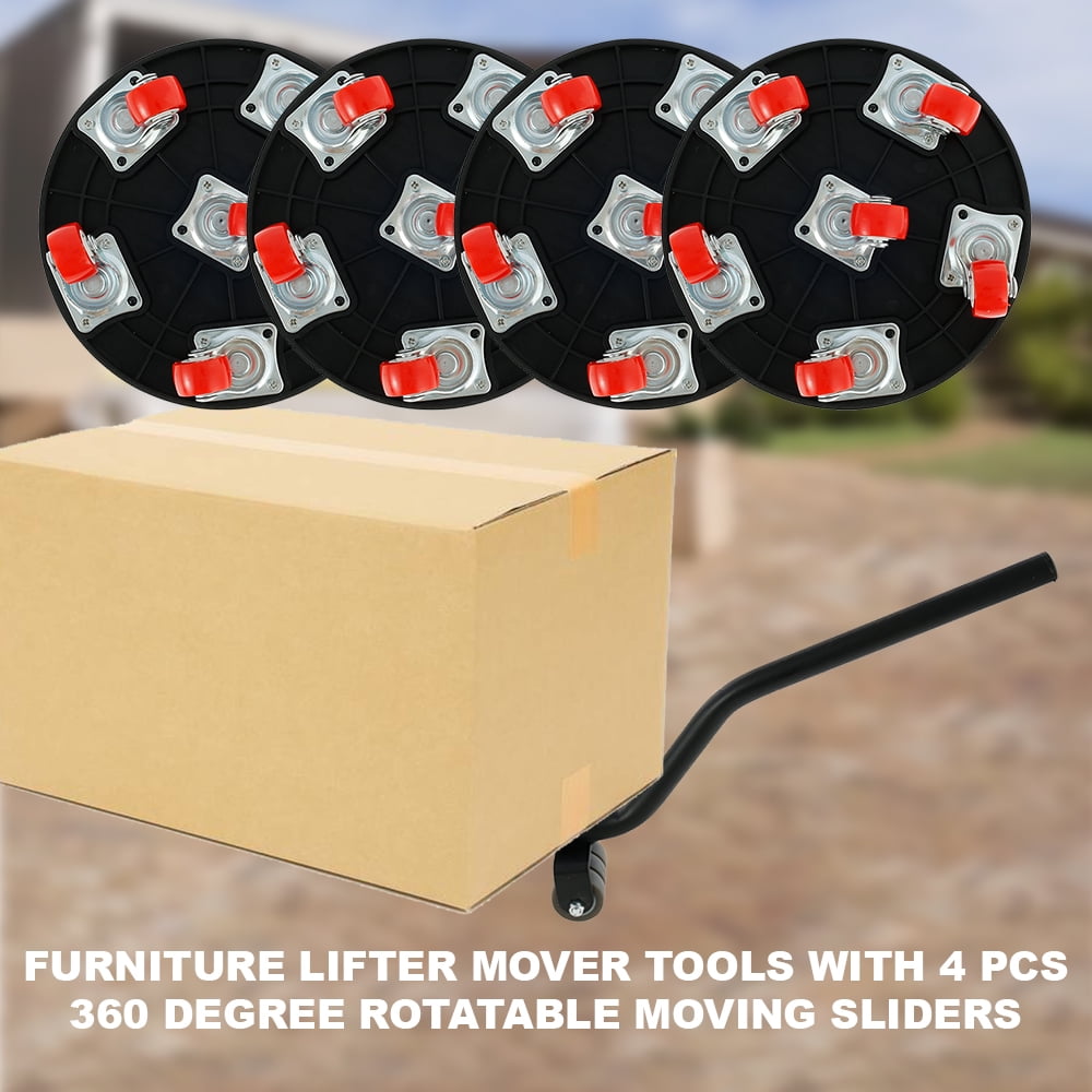 660Lbs Heavy Furniture Lifter Triangle Moving Sliders 360 Rotation Wheels  Mover Tool Set