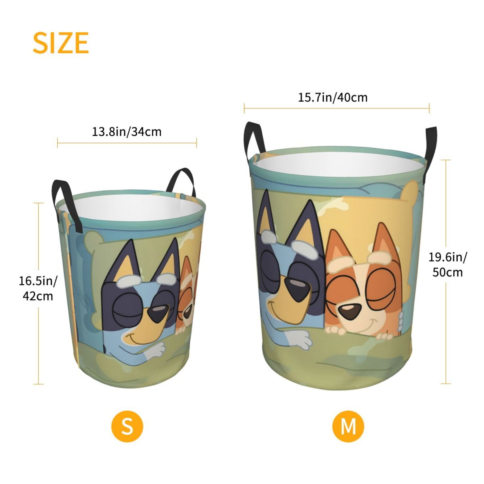 Johaoi Bluey Pattern Round Large Laundry Basket -Storage Basket - Toy Storage Basket, Perfect as Hamper, Kids Room Storage, and Toy Containment-