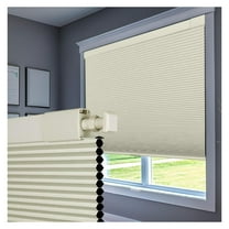 No Drill Blinds for Windows Blackout Cellular Shades Cordless No Tools Honeycomb Blinds Pull Down Easy Install for Home and Office, Beige, 33.5" W x " H