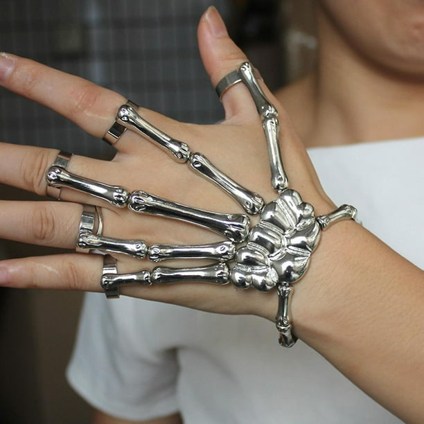 Halloween skull skeleton hand bracelet deals