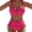 Hot Pink-1, variant on Bikini Sets for Women Summer High Waisted 2 Piece Bathing Suit Ribbed V-Wire Swimsuit Beach Vacation 2026