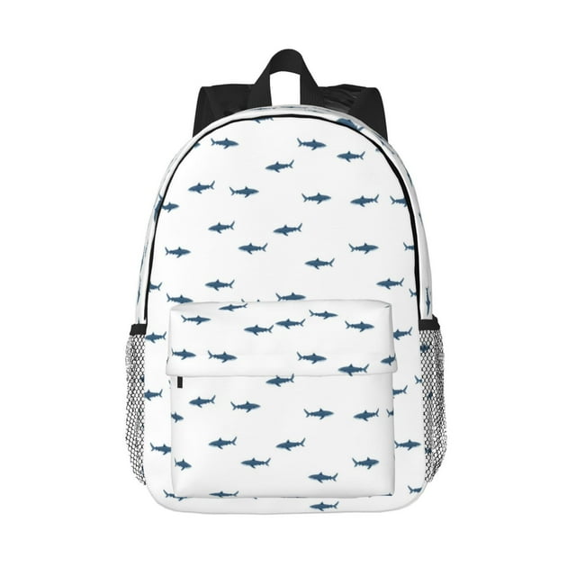 Disketp Cute Shark Mochila Escolar de 15 Pulgadas, Mochila Ligera para Estudiantes, Viajes y Trabajo, Cómoda y Resistente para el Uso Diario