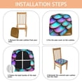 thumbnail image 4 of Mermaid Scales Pattern Seat Covers for Dining Room Chairs Set Of 4,Stretch Printed Washable Chair Seat Cover with Elastic Ties and Button,Removable Waterproof Couch Cushion Covers, 4 of 6