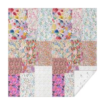 Pioneer Flower Floral Print Pattern Square Tablecloth,Waterproof Square Table Cover,Wipeable Spillproof Washable Table Cover for Home Kitchen Party Decor 52"x52"(132x132cm)