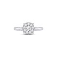 thumbnail image 2 of FB Jewels 14kt White Gold Womens Round Diamond Halo Bridal Wedding Engagement Ring 1/2 Cttw, 2 of 4