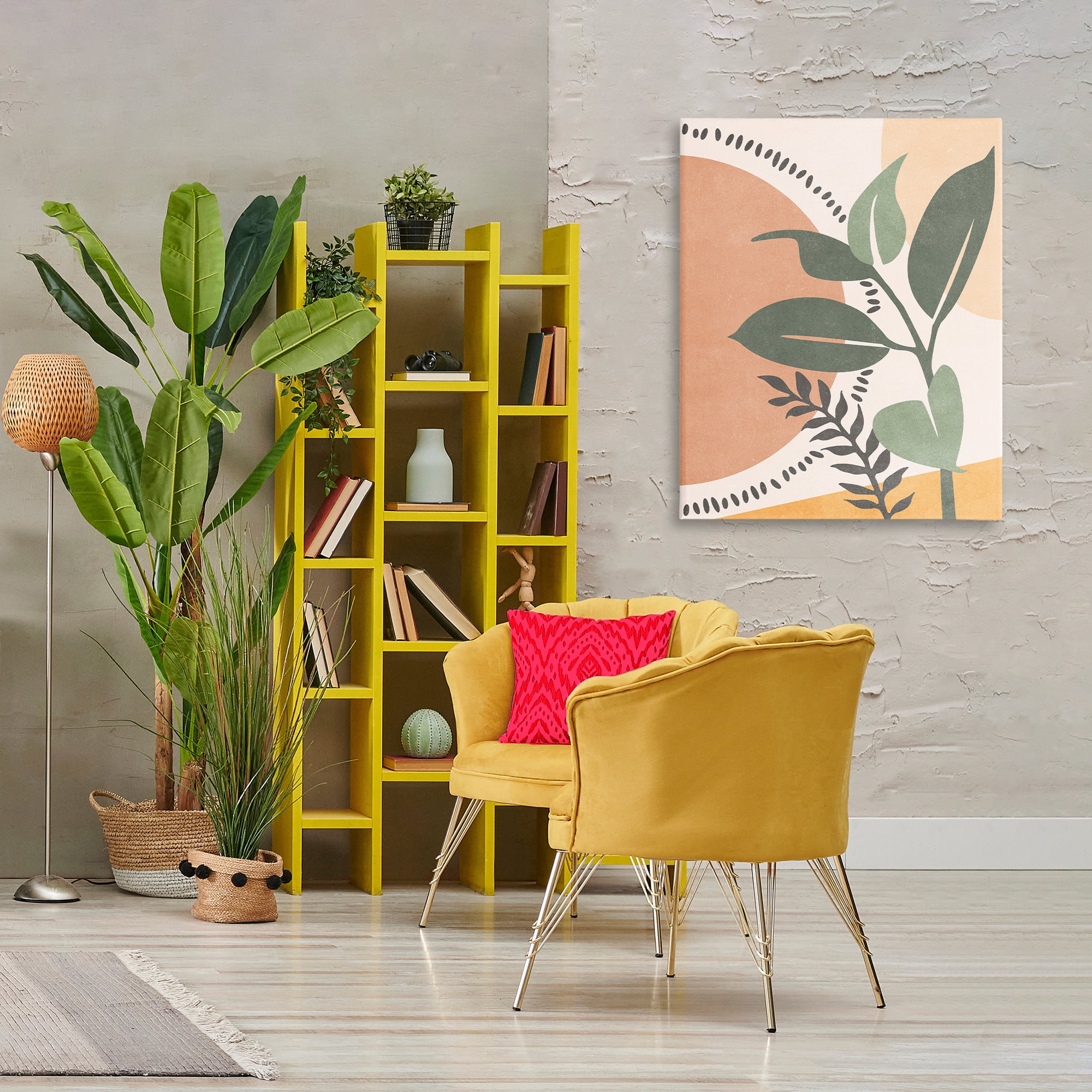 Stupell Industries Peachy Tropical Boho Landscape & Nature Painting Wrapped Canvas Art Print Wall Art, 30 x 40