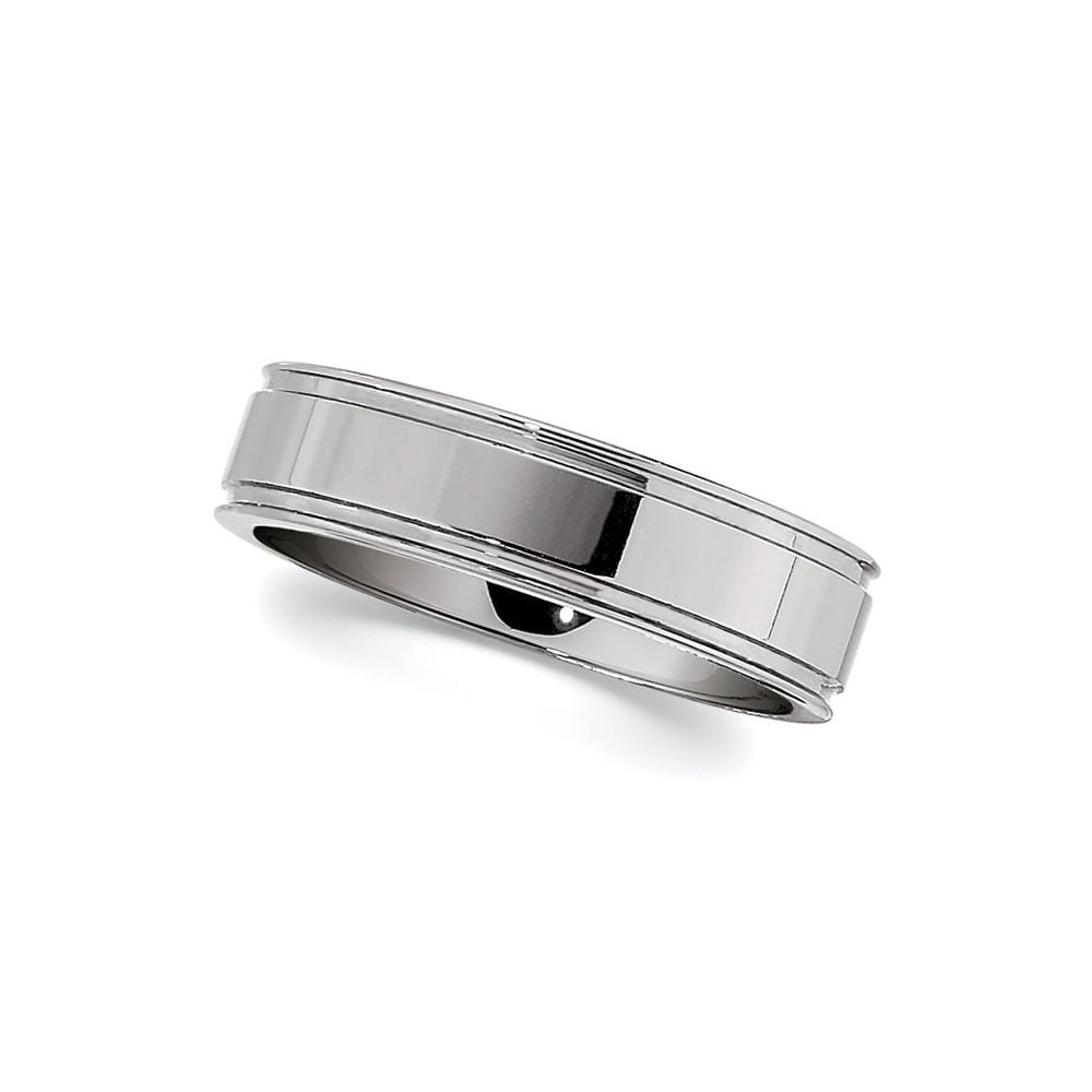 Jewels By Lux Stainless Steel Brushed & Polished Black IP & Black Diamonds 9mm Band 