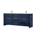 thumbnail image 2 of Lafarre 80 in W Navy Blue Double Bath Vanity, White Quartz Top and Chrome Faucet Set, 2 of 6