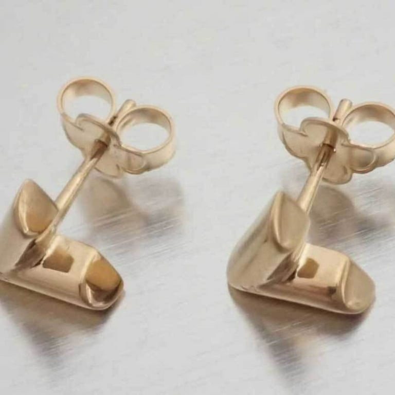 Louis Vuitton Gold Tone Essential V Stud Earrings