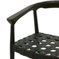 thumbnail image 4 of DecMode Teak Wood Handmade Woven Dining Chair with Armrests, Dark Brown, 4 of 7