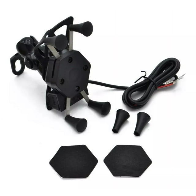 Soporte Porta Celular Moto Cargador Usb Base Espejo Universa