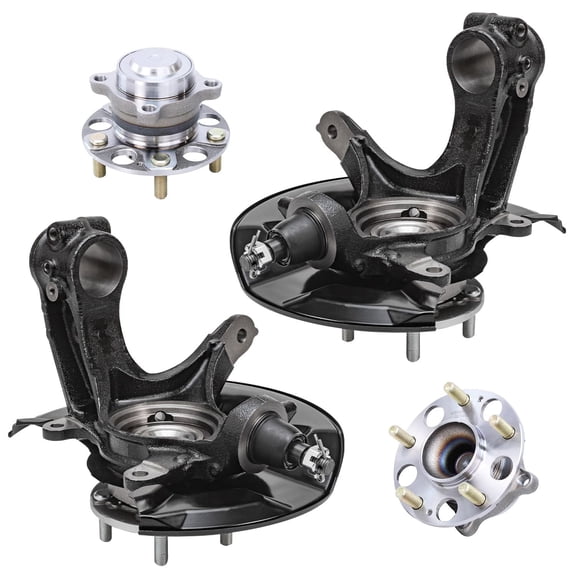 Detroit Axle - 4pc Steering Knuckles Kit for 2013 2014 2015 Honda Accord, 2 Front Steering Knuckles & Wheel Bearing Hubs 2 Rear Wheel Bearing and Hubs