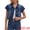 Dark Blue, variant on Women's Cropped Cap Sleeve Button Down Collared Jean Jacket XL Blue